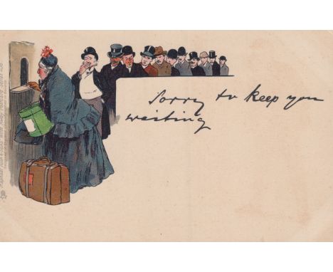 A collection of approximately 820 postcards, all comic/humorous and relating to railways, including Tom Browne, Donald McGill