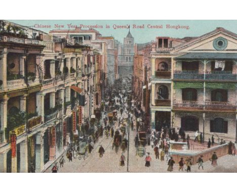 Two lacquer albums containing approximately 119 postcards, the majority of Japan and Hong Kong, including printed postcards t