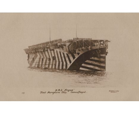 An album containing approximately 186 postcards of naval interest, the majority First World War battleships, including photog