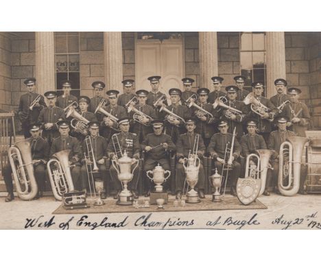 A collection of approximately 70 postcards of Cornwall, including photographic postcards titled 'West of England Champions at