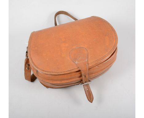 A light tan leather cartridge bag/handbag.