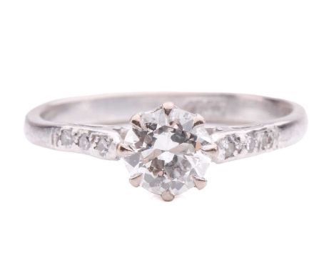 A diamond solitaire ring, set with a round brilliant cut diamond with an estimated weight of 0.60ct, in a claw setting to dia