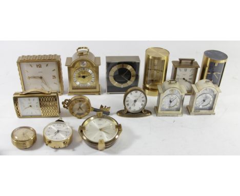 A collection of Swiza manual wind desk/bedside alarm clocks, circa 1960's. 