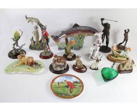 A collection of ceramic figurines and animal models, makers to include - Border Fine Arts, Country Artists, Royal Doulton, St