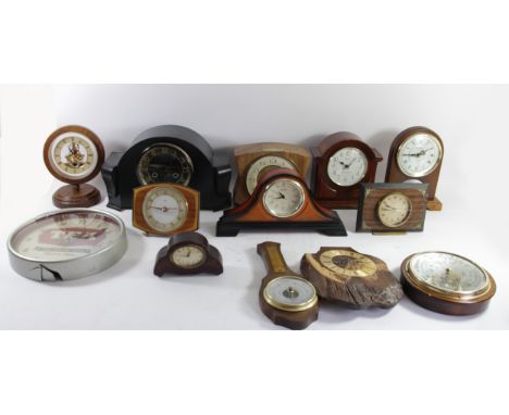 A collection of clocks in four boxes, to include anniversary, carriage and lantern mantel clocks, together with a selection o