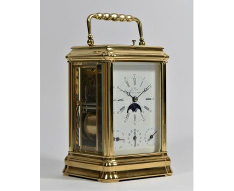 L'Epee Fondee an 1839, c.1980/90, a rare gilt brass limited edition brass gilded carrousel type tourbillon Gorge cased carria