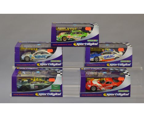 5 Scalextric Sport Digital cars: C2569D; C2665D; C2691D; C2644D; C2567D, all cased.