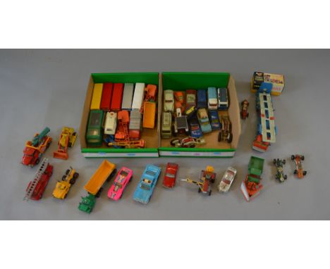 Quantity of playworn Matchbox and Corgi models including vintage examples.