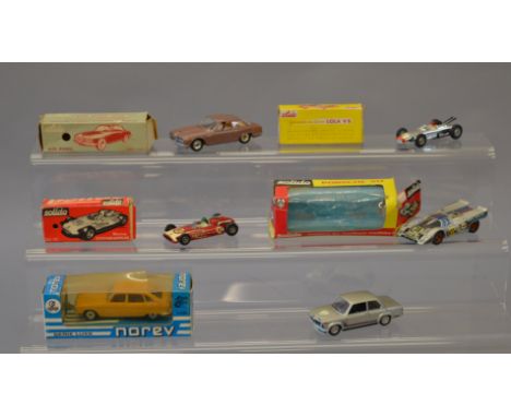 Small mixed lot of vintage diecast including boxed Norev and Solido examples.