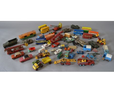 Approx 50 playworn vintage Corgi models