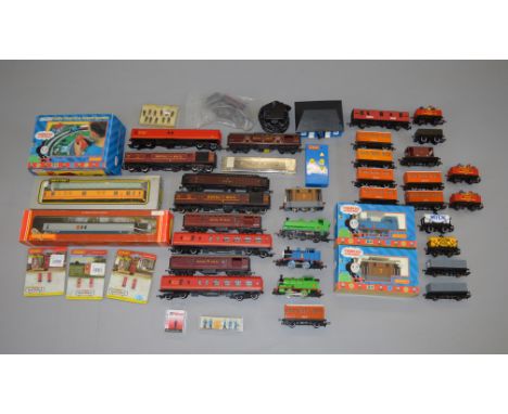 OO Gauge. Hornby. Thomas the Tank Engine range locomotives & rolling stock. Together with mail coaches etc.