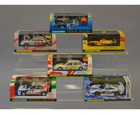 6 Scalextric Special Edition cars: C2045 (1222/5000); C2119 (1919/5000); C2118 (1232/5000); C2079 (3589/5000); C2001 (2536/50