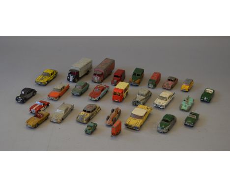 25 playworn vintage Dinky models, includes repaints.