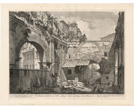   Piranesi, Giovanni Battista: Veduta dell'Atrio del Portico di Ottavia  Veduta dell'Atrio del Portico di Ottavia. Radierung.