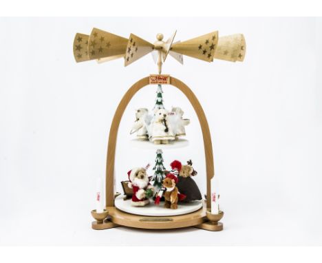 A Steiff limited edition Christmas Pyramid with Teddy Bears,  556 of 1000, in original box with certificate, 2004 