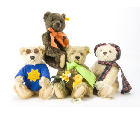 Four Steiff for Danbury Mint Four Seasons teddy bears,  Hamish the Winter Bear, Dylan the Spring Bear, Sunny the Summer Bear 