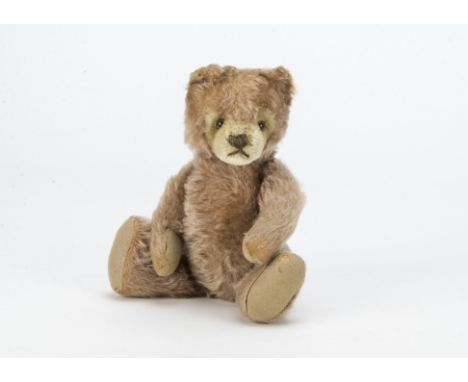 A Steiff teddy bear 1960s, with brown mohair, brown and black plastic eyes, inset mask and muzzle, brown stitched nose and mo