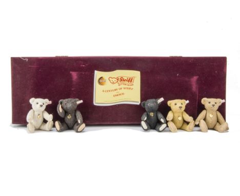 The Steiff Collection by Enesco, British Collectors Set 1989-1993, five porcelain teddy bears, in original box; and ten indiv