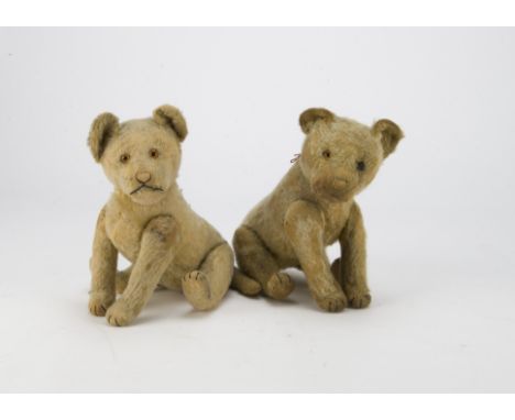 Two Steiff lionesses 1920s-1930s, with golden mohair, clear and black glass eyes with brown backs, pink stitched noses and bl