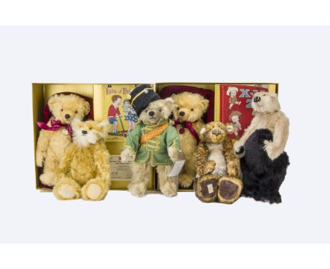 Six Dean’s Rag Book Co limited edition teddy bears, Two Dean’s Rag Book Bears, Past Time Captain Henry Samuel Dean, Jill Baxt