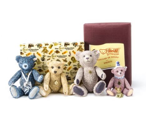 The Steiff Collection by Enesco, Twenty-one porcelain teddy bears with pewter figurine, in original boxes 