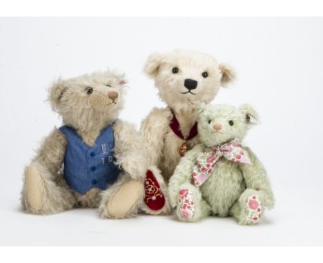 Three Steiff limited edition teddy bears, Nicholas for Faberge, 90 of 1917, 2016; Kristall Bear, 194 of 1500, 2003 and Fleur 