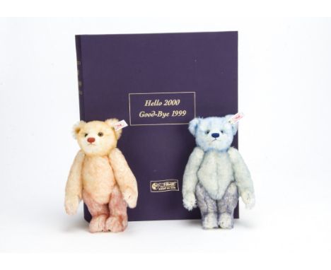 A Steiff limited edition Hello 2000 Good-Bye 1999, two bears, in original book presentation box 