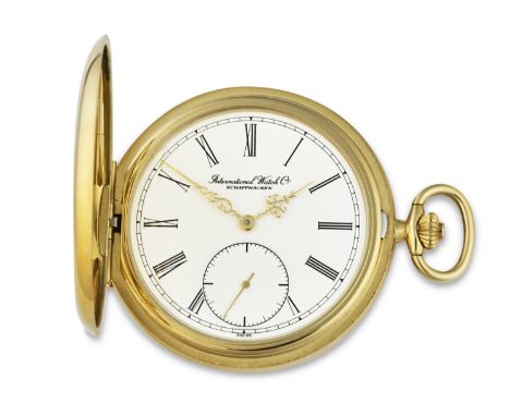 INTERNATIONAL WATCH CO. MONTRE DE GOUSSET A CLAPET EN OR JAUNE 18K (750) REMONTOIR AU PENDANT INTERNATIONAL WATCH CO. AN 18K 