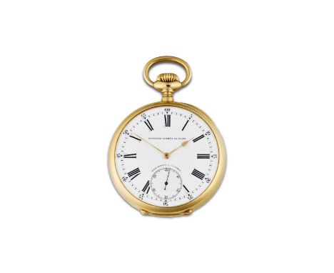 PATEK PHILIPPE &amp; CIE, GENEVE. MONTRE DE GOUSSET A CADRAN OUVERT EN OR JAUNE 18K (750) REMONTOIR AU PENDANT PATEK PHILIPPE