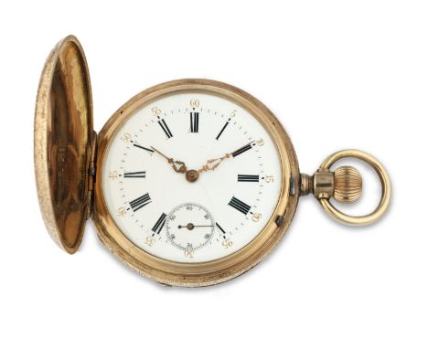 MONTRE DE GOUSSET A CLAPET EN OR JAUNE 14K (585) REMONTOIR AU PENDANT A 14K GOLD KEYLESS WIND FULL HUNTER POCKET WATCH Date: 