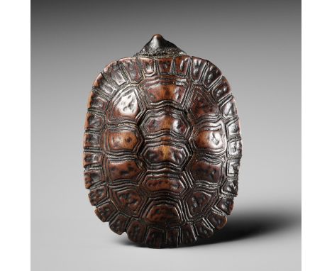 SHUGETSU: A FINE WOOD NETSUKE OF A TORTOISEBy Hara Shugetsu, signed Shugetsu 舟月Japan, Edo (Tokyo), mid-19th century, Edo peri