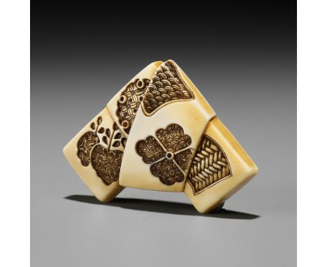 GYOKUYOSAI: A RARE AND FINE IVORY NETSUKE OF A YABUMI (LOVE LETTER)By Gyokuyosai, signed Gyokuyosai 玉陽齋Japan, Edo (Tokyo), mi