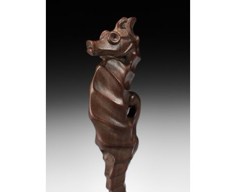 SOSUI: A FINE SO SCHOOL WOOD NETSUKE OF A SEAHORSEBy Ouchi Sosui (1911-1966), signed Sosui 藻水Japan, Tokyo, first half of 20th