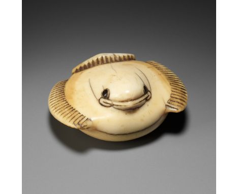 GYOKUSEN: AN IVORY NETSUKE OF FUKURA SUZUME (PUFFED-UP SPARROW)By Gyokusen, signed Gyokusen 玉川Japan, Kyoto, 18th century, Edo