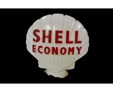 Vintage Shell Economy fuel station glass globe / light