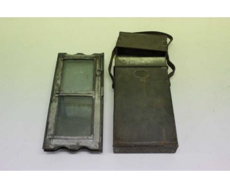 First World War Officers' private purchase folding trench lantern in case by Jones &amp; Foster Ltd, Birmingham, dated 1915.C