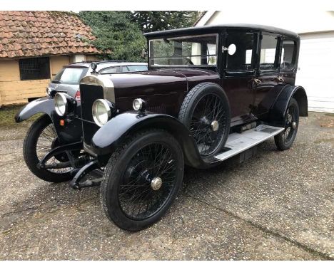 1925 Sunbeam 14/40 Saloon, Registration No. NP 6215, finished in Maroon with original buttoned leather interior. This remarka