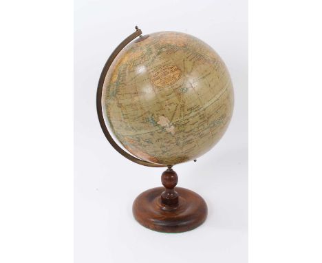 Geographic 10 Inch Terrestrial Globe on turned wooden stand