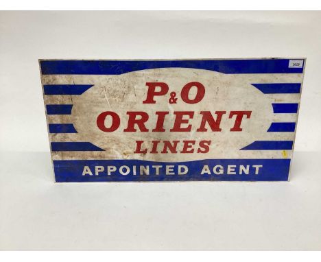 Vintage 'P&amp;O Orient Lines Appointed Agent' sign, 73 x 37.5cm