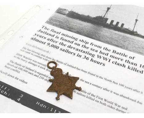 First World War casualty 1914 -15 Star medal named to J.30811. F. E. Baker. Boy. I. R.N.  N.B. Frederick Edward Baker was ser