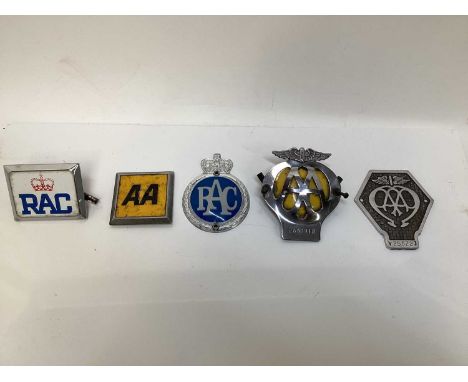 Collection of Eleven Vintage AA car badges, together with four RAC badges and group of 1950's and later car badges.