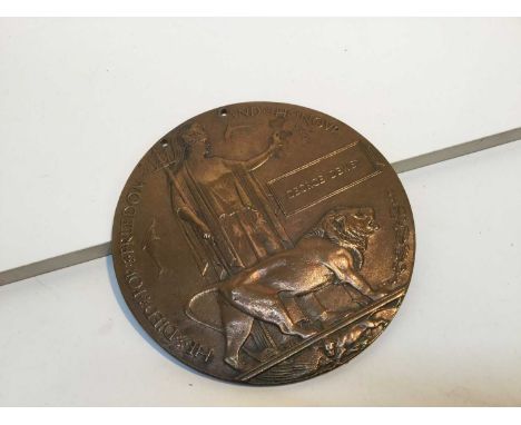 First World War Memorial (Death) plaque named to George Dewey