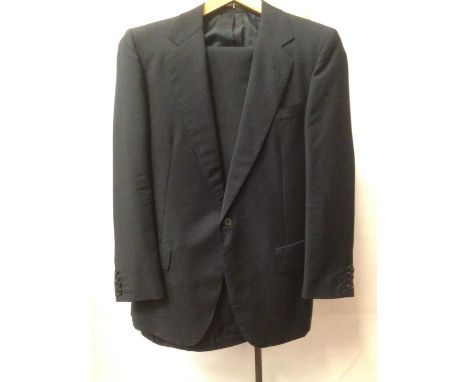 Huntsman Savile Row Wool and Mohair Navy Suit. Size 40 RCondition report: Jacket and trousers are in very good condition. No 