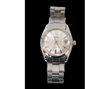 Tudor Oysterdate stainless steel wristwatch with a circular silvered dial, applied dart markers and date aperture, in stainle