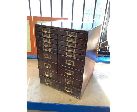 Collectors cabinet containing vintage microscope slides, including Gregory Bottley and others
