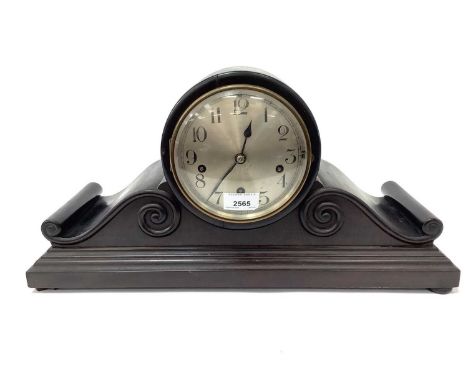 German wooden mantel clock with scrollwork decorationCondition report: Running but no pendulum present - does chime
