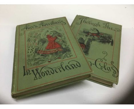 Lewis Carroll - First edition of the peoples edition of Alice in Wonderland and the Through the Looking Glass, 1887. (2)