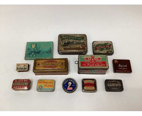 Collection of vintage tobacco tins including rare Mainline Flake