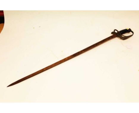 Imperial German Guard Uhlan Officers sword with nickel guard ( folding section missing), etched blade decorated with portrait