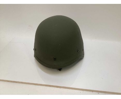 British military RBR S4 composite helmet made by RBR Armour Ltd, April 1997, in paratroop configuration, believed to be Itali